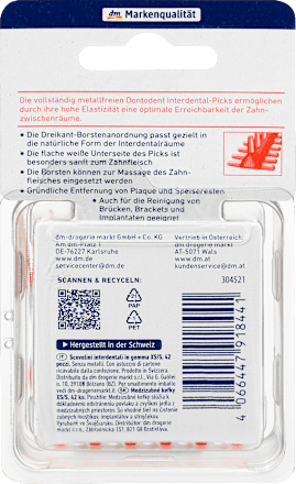 Szczoteczki do przestrzeni międzyzębowych z etui podróżnym XS/S Dontodent