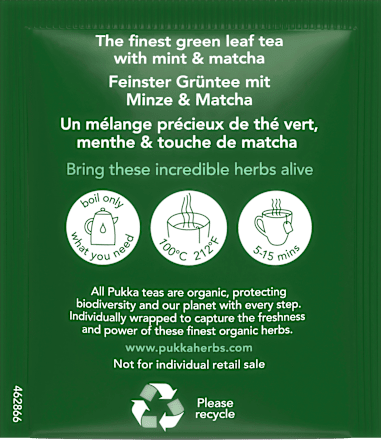Grüner Tee "Mint Matcha Green" mit Minze & Matcha (20 Beutel) pukka