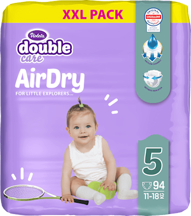 double care pelene AirDry XXL PACK, veličina 5 (11-18 kg) Violeta