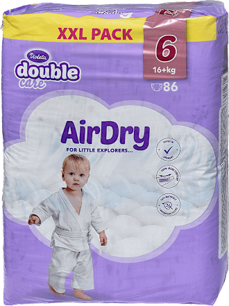 double care pelene AirDry XXL PACK, veličina 6 (16+ kg) Violeta