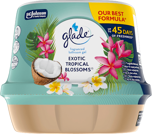 Fürdőszobai légfrissírő zselé Exotic Tropical Blossoms illattal glade