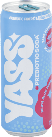 Prebiotická sóda Red'N Blue Berries s príchuťou bobuľového ovocia YASS