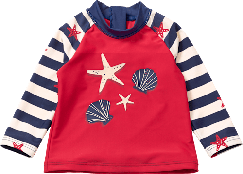 UV Shirt mit Seestern-Muster, rot & blau, Gr. 122/128 PUSBLU