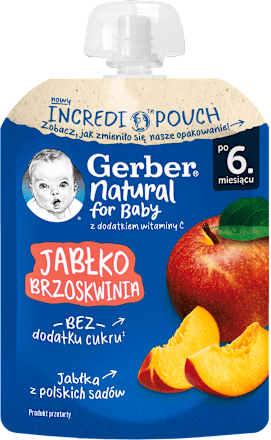Пюре с ябълка и праскова, от 6+ м Gerber