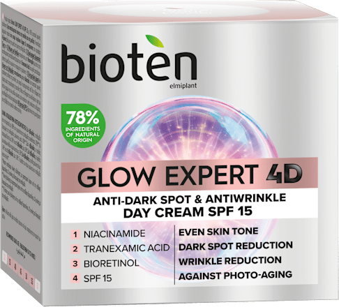 Дневен крем за лице Glow Expert 4D, SPF 15 bioten