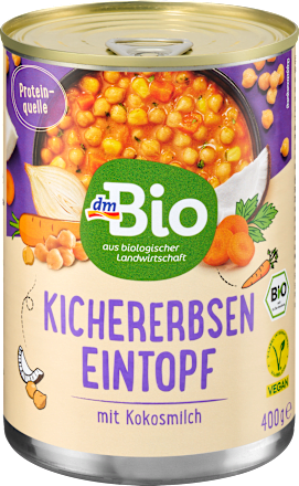 cizrnový Eintopf s kokosovým mlékem, sterilovaný dmBio