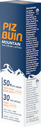 Sonnencreme + Lippenpflege Kombi Mountain LSF 50 PIZ BUIN