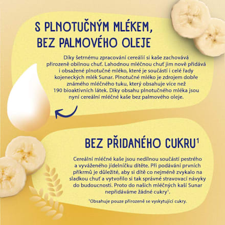 mléčná rýžová kaše na dobrou noc Banán Sunar