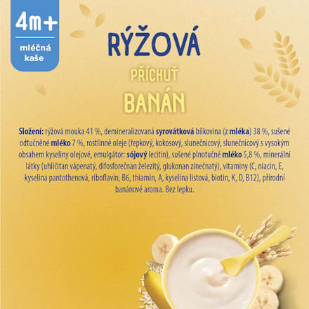 mléčná rýžová kaše na dobrou noc Banán Sunar