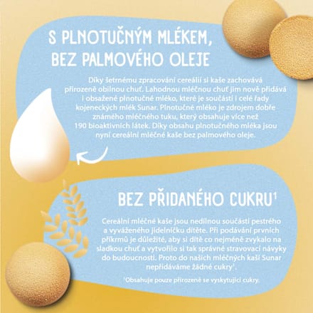 mléčná kaše 8 cereálií na dobrou noc Piškotová Sunar