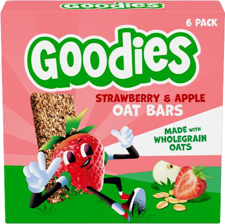 ovesná tyčinka s příchutí jahody a jablka 6x23 g Goodies