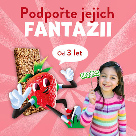 ovesná tyčinka s příchutí jahody a jablka Goodies