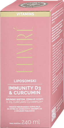 Prehransko dopolnilo za podporo imunskemu sistemu Immunity D3 & Curcumin ELIXIRE