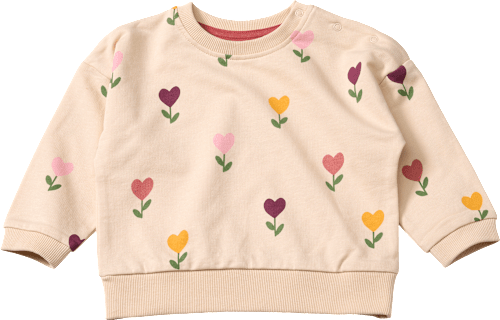 Sweatshirt mit Tulpen-Muster, beige, Gr. 74 ALANA