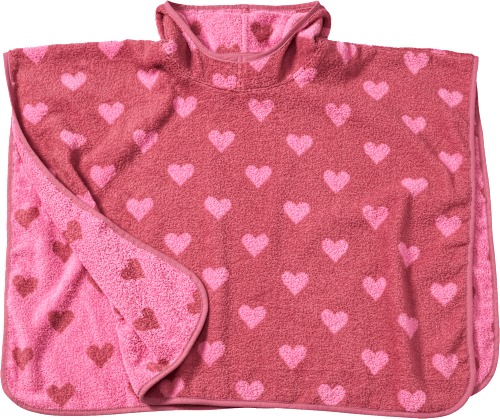 Badeponcho mit Herz-Muster, rosa, Gr. 0 ALANA