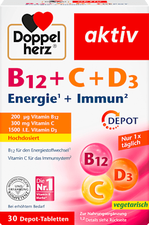 Tabletten B12 + C + D3 Doppelherz
