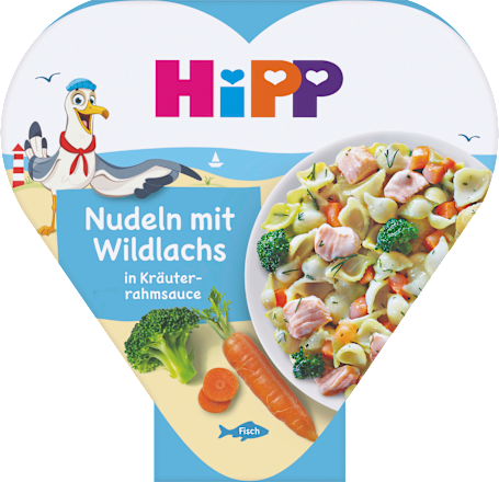 Menü Nudeln mit Wildlachs in Kräuterrahmsauce ab 1 Jahr HiPP