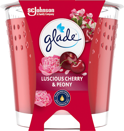 Duftkerze im Glas Luscious Cherry & Peony 112 g glade