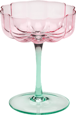 Stielglas, gewellt, rosa/grün (13x10x8 cm) dm home