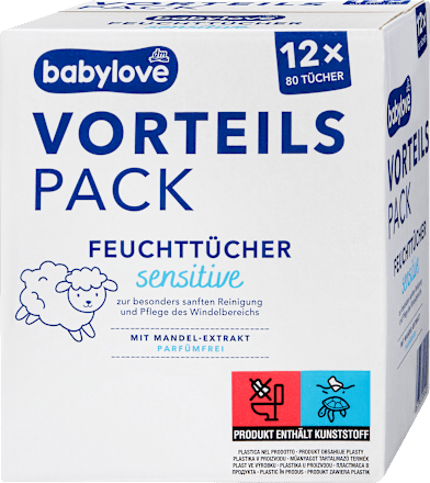 vlhčené ubrousky Sensitive 12x80 ks babylove