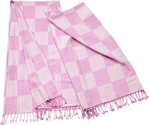 Plaid aus Bio-Baumwolle, kariert, lila (120x180 cm) dm home