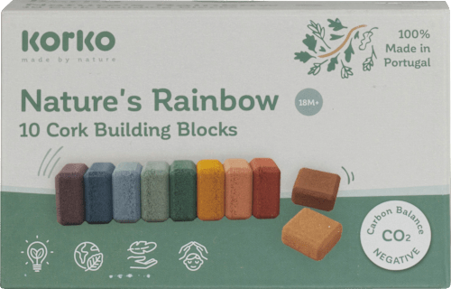 Kork-Bausteine Regenbogen Set 10 tlg Korko