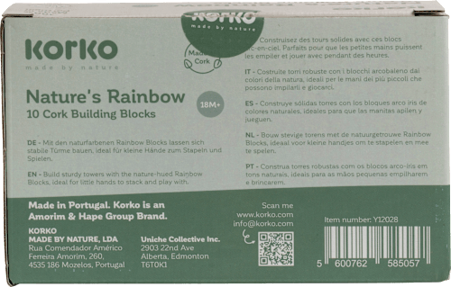 Kork-Bausteine Regenbogen Set 10 tlg Korko