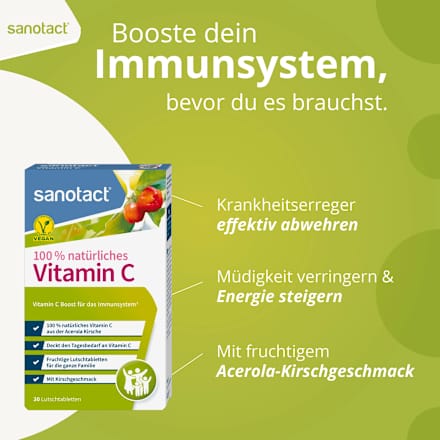natürliches Vitamin C Lutschtabletten 30 St. sanotact