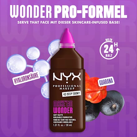 Foundation Make 'EM Wonder 43 Deep Ebony NYX PROFESSIONAL MAKEUP