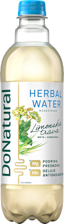 Negazirana zeliščna voda, limonska trava DoNatural