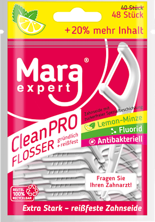 Zahnseidesticks Clean PRO Lemon-Minze fluorid antibakteriell Mara