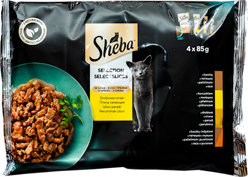 Mokra hrana za mačke - mix perad, 4x85g Sheba