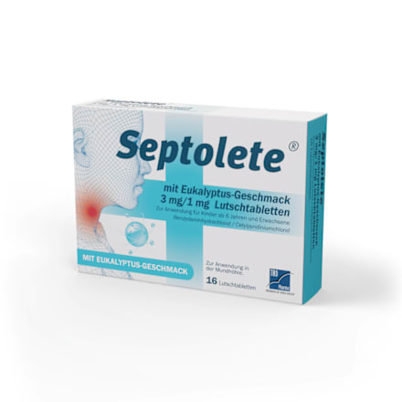 Septolete mit Eukalyptus-Geschmack 3 mg/1 mg Lutschtabletten Septolete