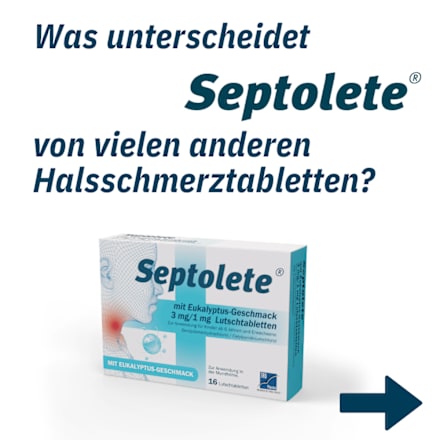 Septolete mit Eukalyptus-Geschmack 3 mg/1 mg Lutschtabletten Septolete
