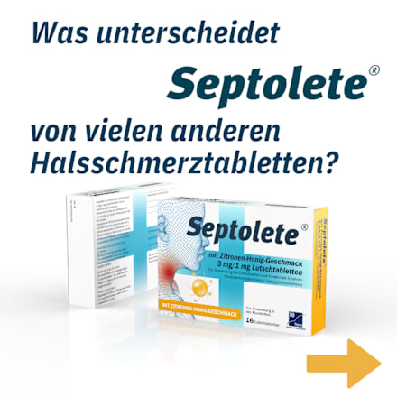 Septolete mit Zitronen-Honig-Geschmack 3 mg/1 mg Lutschtabletten Septolete