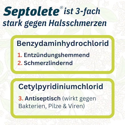 Septolete mit Zitronen-Holunder-Geschmack 3mg/1mg Lutschtabletten Septolete