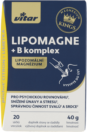 Lipomagne + B komplex, příchuť citron + limetka, 20 sáčků vitar