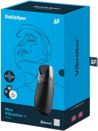 Men Vibration vibrator pentru penis cu aplicație, negru, 17,1 cm Satisfyer