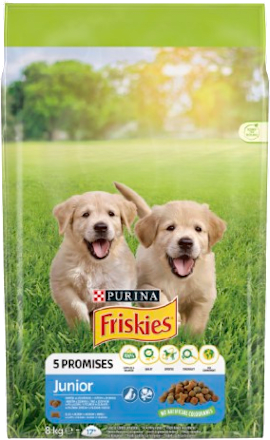 Hrană uscată pentru câini juniori cu aromă de pui Friskies