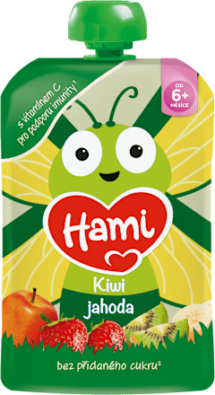 příkrm v sáčku kiwi & jahoda Hami