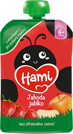 příkrm v sáčku jablko & jahoda Hami