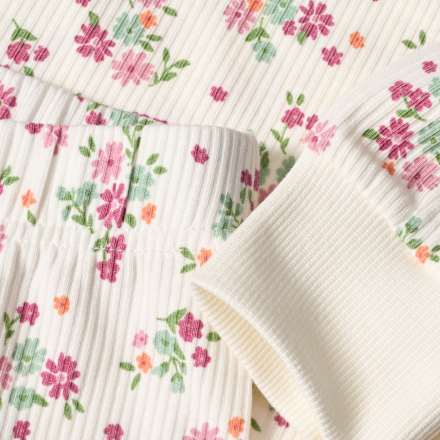 Schlafanzug mit Blumen-Muster, weiß, Gr. 98 ALANA