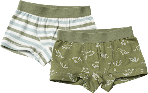 Boxershorts mit Dino-Muster & Streifen, grün, Gr. 122/128 ALANA