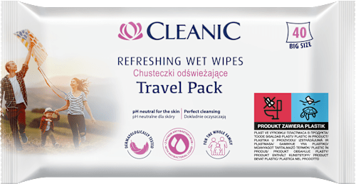 Chusteczki odświeżające Travel Pack Cleanic