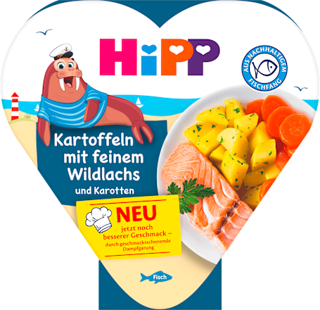 Детско меню със сьомга, картоф и морков, 12м.+ HiPP