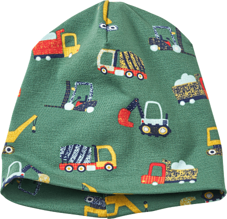 Mütze Pro Climate mit Bagger-Muster, grün, Gr. 46/47 ALANA