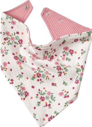 Halstuch mit Ripp-Struktur & Blumen-Muster, weiß & rosa ALANA