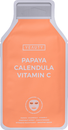 Maska za obraz Papaya Calendula Vitamin C, v obliki krpice YEAUTY