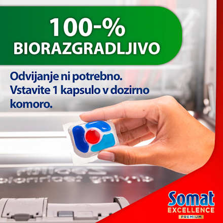 Kapsule za strojno pomivanje posode Excellence Premium 5 v 1 Somat