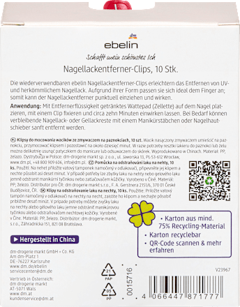 Nagellackentferner-Clips Cherry Love ebelin